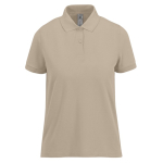 Basis katoenen polo voor dames met korte mouwen 210 g/m² B&C kleur zand