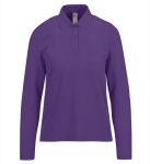 Polo van piqué katoen voor dames met lange mouwen 180 g/m² B&C kleur paars
