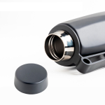Thermosfles van gerecycled roestvrij staal met handig handvat 750ml kleur zwart