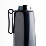 Thermosfles van gerecycled roestvrij staal met handig handvat 750ml kleur zwart