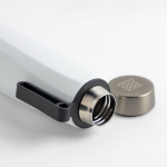 Thermosfles van gerecycled roestvrij staal met handig handvat 750ml kleur wit