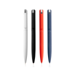 Elegante pen van gerecycled roestvrij staal met blauwe inkt