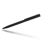 Elegante en slanke pen van messing en roestvrij staal met blauwe inkt kleur zwart