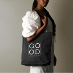 Tas gemaakt van gerecycled katoen met lange hengsels 180 g/m² kleur zwart