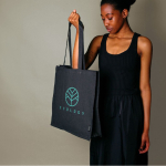 Gerecyclede katoenen tas met logo en GRS-certificering 180 g/m² kleur zwart gedetailleerde weergave 3