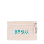 Bedrukte toilettas van gerecycled katoen 220 g/m² Cotton Recycled kleur naturel met afdrukgebied