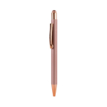 Stylus pen van gerecycled aluminium en rubberen afwerking, blauwe inkt kleur roze vierde weergave