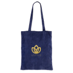 Fluwelen polyester tas met lange hengsels 240 g/m² kleur marineblauw derde weergave