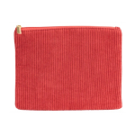 Fluwelen polyester toilettas met gouden ritssluiting 240 g/m² kleur rood eerste weergave