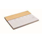 Weekplanner met pen met blauwe inkt, liniaal en stickers kleur beige tweede weergave