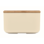 Lunchbox gemaakt van maïs met bamboe deksel en elastische sluiting 1L kleur beige zevende weergave