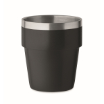 Stapelbare beker van gerecycled roestvrij staal 250 ml kleur zwart