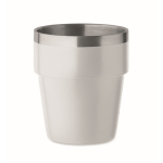 Stapelbare beker van gerecycled roestvrij staal 250 ml kleur wit