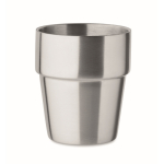 Stapelbare beker van gerecycled roestvrij staal 250 ml kleur mat zilver