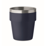 Stapelbare beker van gerecycled roestvrij staal 250 ml kleur marineblauw