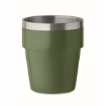 Stapelbare beker van gerecycled roestvrij staal 250 ml kleur donkergroen