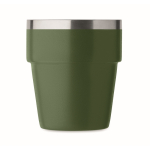 Stapelbare beker van gerecycled roestvrij staal 250 ml kleur donkergroen tweede weergave