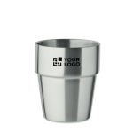 Stapelbare beker van gerecycled roestvrij staal 250 ml weergave met bedrukking