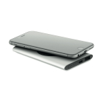 Rechthoekige draadloze oplader van gerecycled aluminium 5.000 mAh