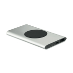 Rechthoekige draadloze oplader van gerecycled aluminium 5.000 mAh