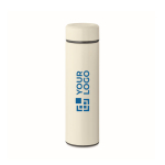 Thermosfles van gerecycled rvs met een capaciteit van 420 ml kleur gebroken wit weergave met bedrukking