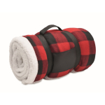 Sherpa deken met ruitpatroon van polyester 230g/m2 kleur rood