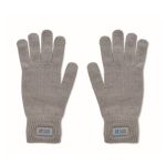 Handschoenen van gerecycled polyester met patch voor personalisatie kleur donkergrijs weergave met bedrukking
