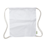 Rugzakje van 100% gerecycled katoen en natuurlijke koorden, 120 g/m² kleur wit eerste weergave