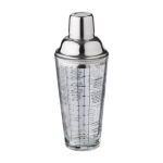Glazen cocktailshaker met gedrukte afmetingen en cocktailrecepten 400ml kleur doorzichtig tiende weergave