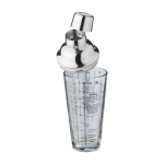 Glazen cocktailshaker met gedrukte afmetingen en cocktailrecepten 400ml kleur doorzichtig tweede weergave