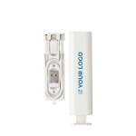 Oplaad- en dataoverdrachtkabel met diverse functies kleur wit met jouw bedrukking