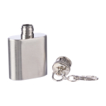RVS sleutelhanger van een fles met een inhoud van 30 ml kleur zilver tweede weergave