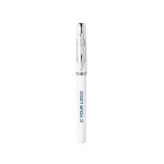 Pen met dop en transparant detail, zwarte gellak inkt kleur wit met jouw bedrukking