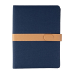 Map van RPET met metalen sluiting en synthetisch leer, A4 kleur blauw vierde weergave
