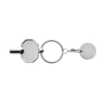 Sleutelhanger van gerecycled zink met winkelwagenmunt kleur zilver