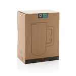 Elegante thermische mok van gerecycled roestvrij staal 800 ml kleur lichtblauw tweede weergave met doos