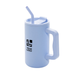Elegante thermische mok van gerecycled roestvrij staal 800 ml kleur lichtblauw met afdrukgebied