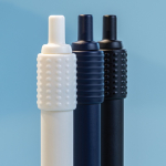 Balpen van gerecycled plastic met blauwe Dokumental®-inkt kleur wit sfeer weergave