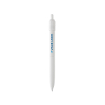 Balpen van gerecycled plastic met blauwe Dokumental®-inkt kleur wit met afdrukgebied