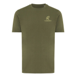 Unisex regular fit T-shirt van 100% katoen 180 g/m² Iqoniq kleur khaki weergave met logo