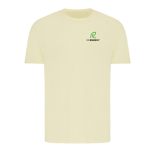 Unisex regular fit T-shirt van 100% katoen 180 g/m² Iqoniq kleur lichtgeel weergave met logo