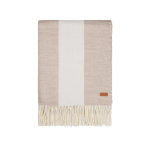 Zachte en comfortabele Polylana®-deken met klassiek streepjespatroon kleur beige