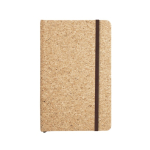 Kurk notitieboek met boekenlegger en elastische sluiting, B7-pagina's kleur naturel eerste weergave