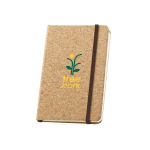 Kurk notitieboek met boekenlegger en elastische sluiting, B7-pagina's kleur naturel eerste weergave
