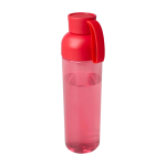 Gerecyclede plastic fles met comfortabele siliconenhandgreep 600ml kleur rood