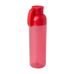 Gerecyclede plastic fles met comfortabele siliconenhandgreep 600ml kleur rood tweede weergave