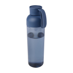 Gerecyclede plastic fles met comfortabele siliconenhandgreep 600ml kleur marineblauw tweede weergave voorkant