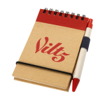 Gerecycled notitieblok met ringen, A7, gelinieerde pagina's weergave tampondruk