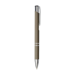 Aluminium pen met soft-touch coating en zwarte inkt tweede weergave met zijkant