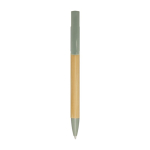 Bamboe balpen met ingebouwde telefoonhouder en zwarte inkt kleur pastel groen
